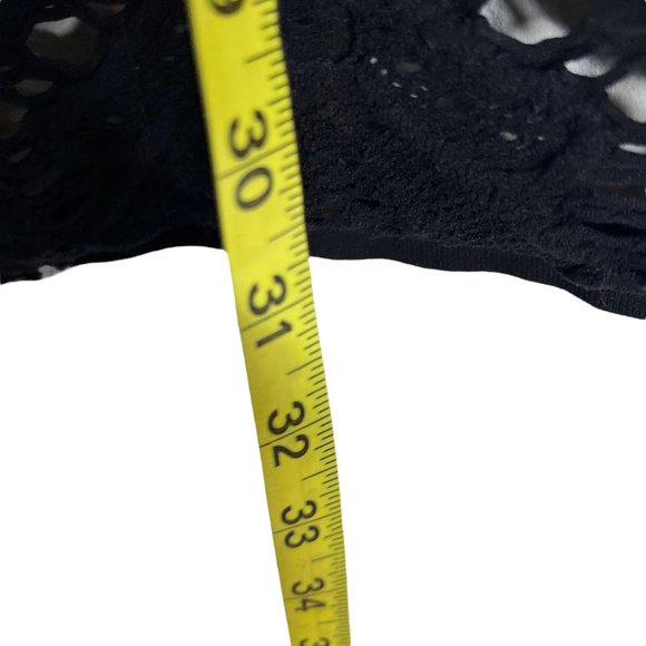 Free People Intimately Black Crochet Long Sleeve Bodycon Mini Dress XS - Picture 4 of 8